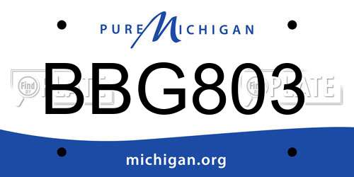 BBG803 Michigan License Plate