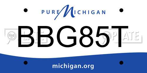 BBG85T Michigan License Plate