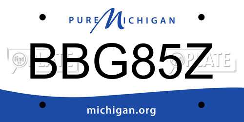 BBG85Z Michigan License Plate