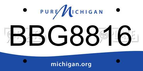 BBG8816 Michigan License Plate