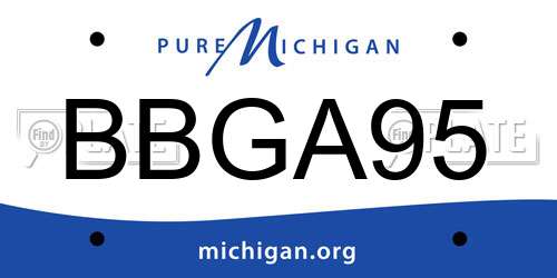 BBGA95 Michigan License Plate