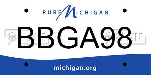 BBGA98 Michigan License Plate