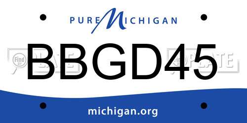 BBGD45 Michigan License Plate