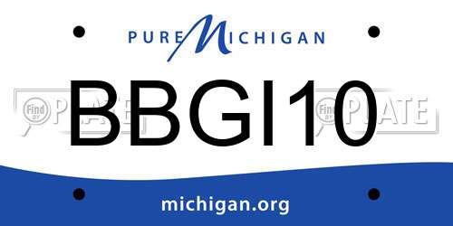 BBGI10 Michigan License Plate