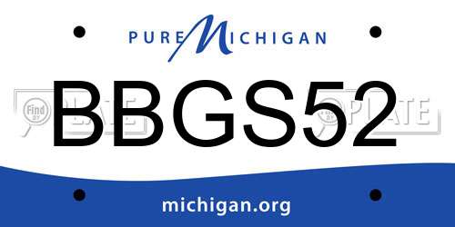 BBGS52 Michigan License Plate