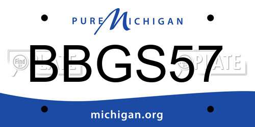 BBGS57 Michigan License Plate