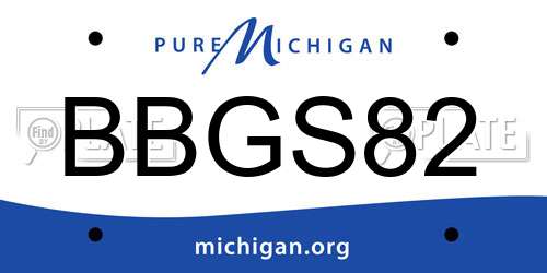 BBGS82 Michigan License Plate