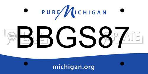 BBGS87 Michigan License Plate