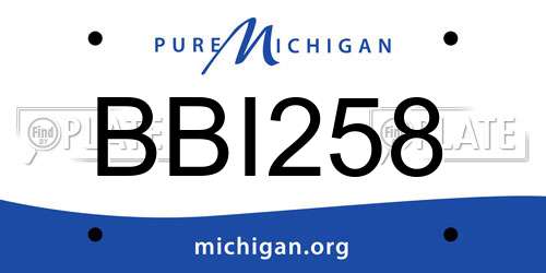 BBI258 Michigan License Plate