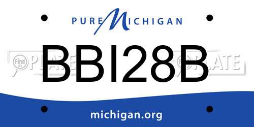 BBI28B Michigan License Plate