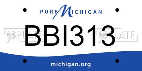 BBI313 Michigan License Plate
