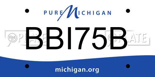 BBI75B Michigan License Plate