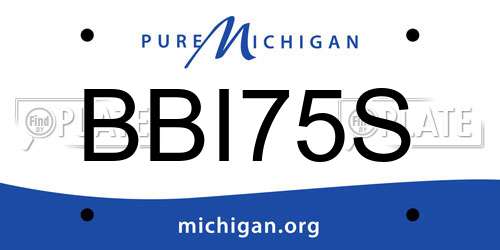 BBI75S Michigan License Plate