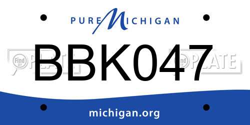 BBK047 Michigan License Plate