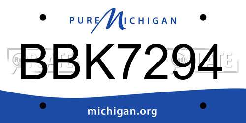 BBK7294 Michigan License Plate