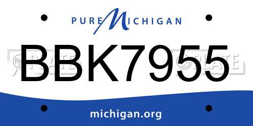 BBK7955 Michigan License Plate