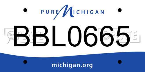 BBL0665 Michigan License Plate