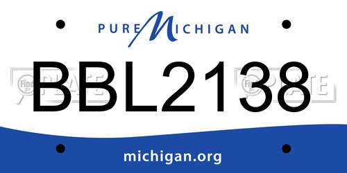 BBL2138 Michigan License Plate