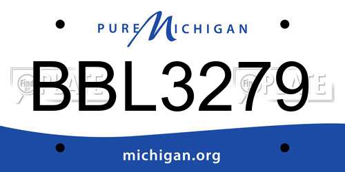 BBL3279 Michigan License Plate