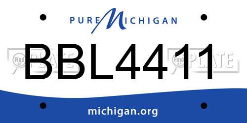 BBL4411 Michigan License Plate