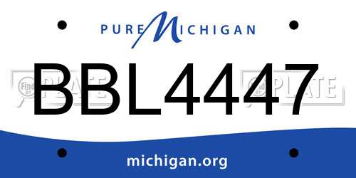 BBL4447 Michigan License Plate