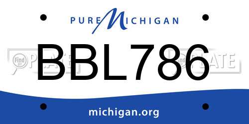 BBL786 Michigan License Plate