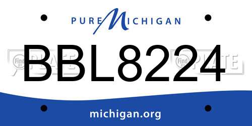 BBL8224 Michigan License Plate