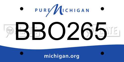 BBO265 Michigan License Plate