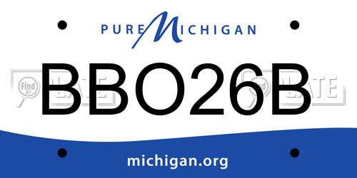 BBO26B Michigan License Plate