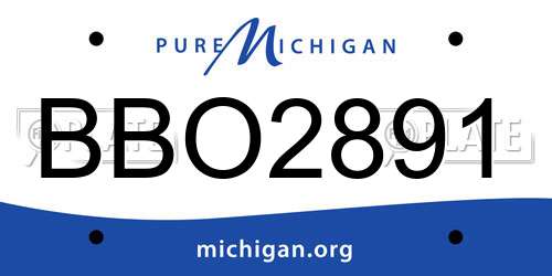 BBO2891 Michigan License Plate