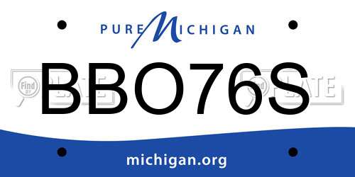 BBO76S Michigan License Plate