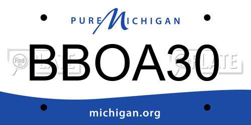 BBOA30 Michigan License Plate