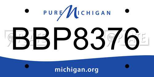 BBP8376 Michigan License Plate