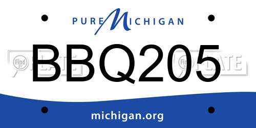 BBQ205 Michigan License Plate