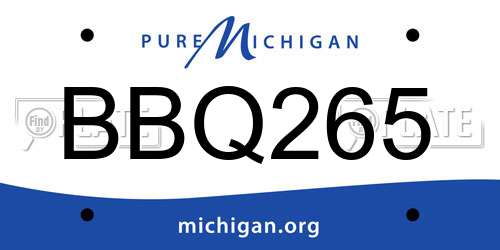 BBQ265 Michigan License Plate