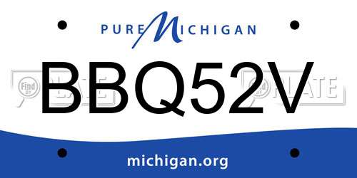 BBQ52V Michigan License Plate