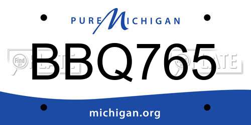 BBQ765 Michigan License Plate