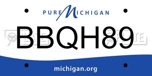 BBQH89 Michigan License Plate