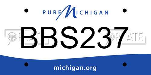 BBS237 Michigan License Plate
