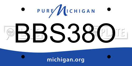 BBS38O Michigan License Plate