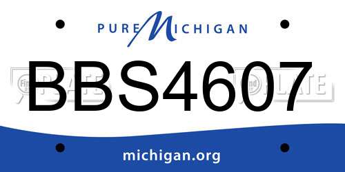 BBS4607 Michigan License Plate