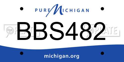 BBS482 Michigan License Plate