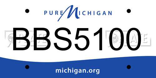 BBS5100 Michigan License Plate