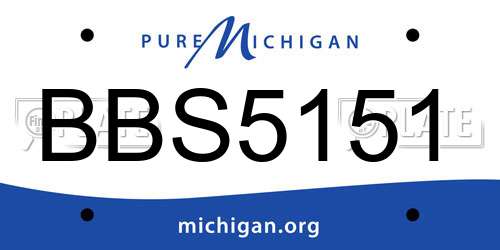 BBS5151 Michigan License Plate