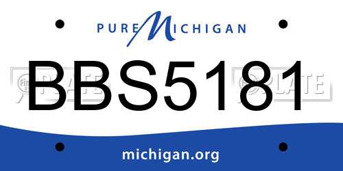 BBS5181 Michigan License Plate