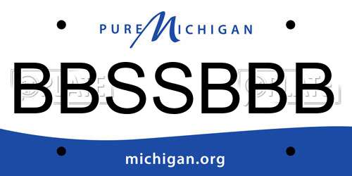 BBSSBBB Michigan License Plate