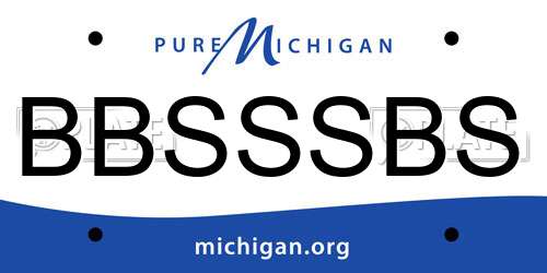 BBSSSBS Michigan License Plate