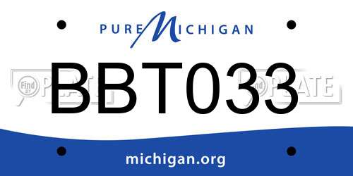 BBT033 Michigan License Plate