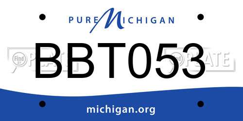 BBT053 Michigan License Plate