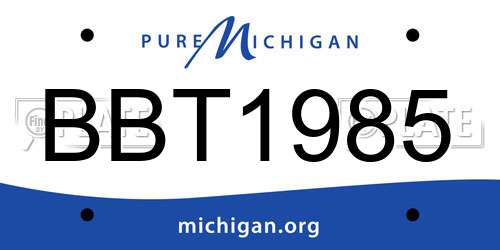 BBT1985 Michigan License Plate